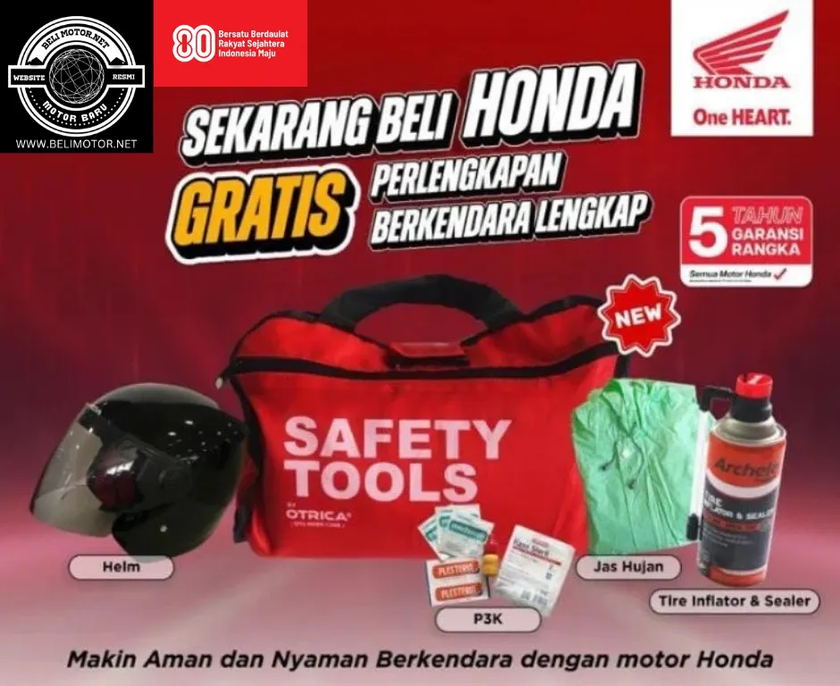 Bonus helm, toolkit, jas hujan, dan tas eksklusif pembelian Honda Scoopy 2025
