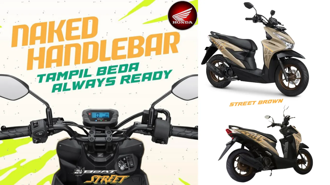 Honda Beat Street tampak samping dengan stang naked handlebar