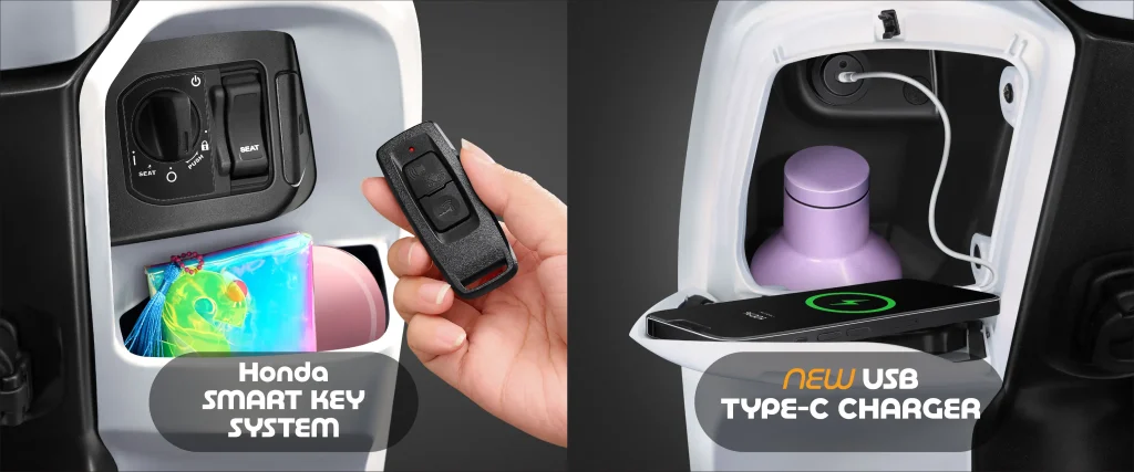 Fitur modern Honda Scoopy dengan smart key dan power charger